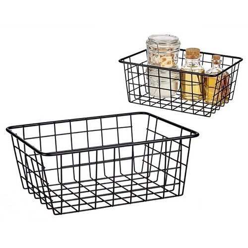 CESTA ORGANIZADORA KINVARA ACERO NEGRO 24X18X10